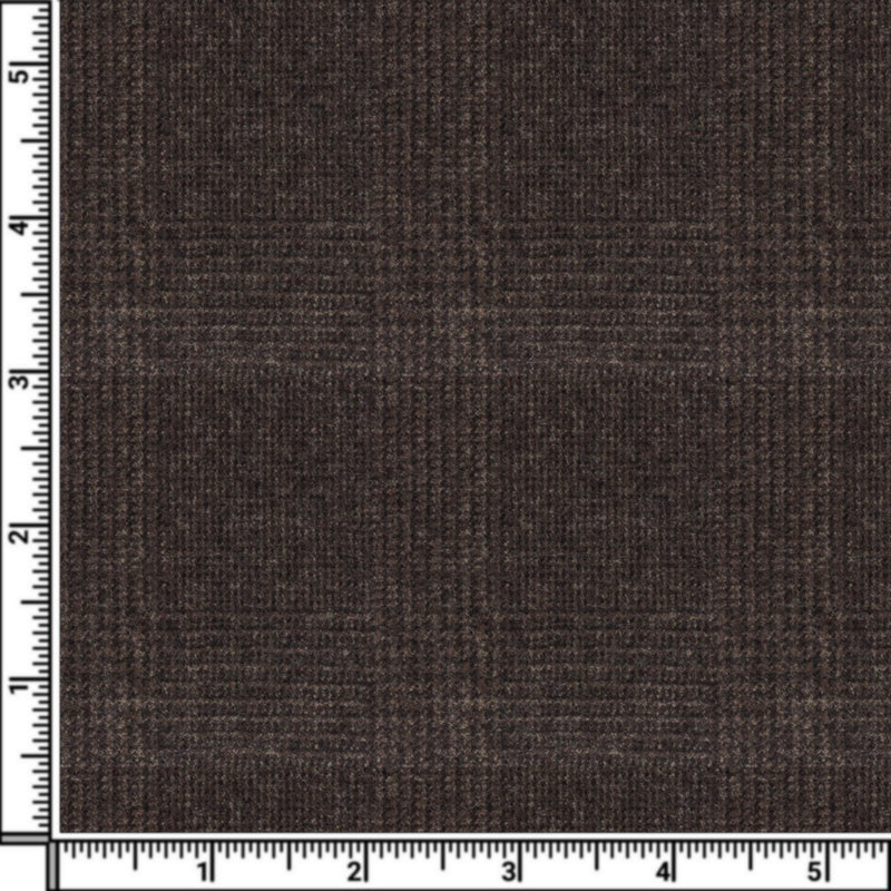 Image of a Brown Flannel Checks Merino Wool Suiting Fabric