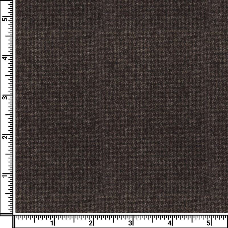 Image of a Brown Flannel Houndstooth Merino Wool Pants Fabric