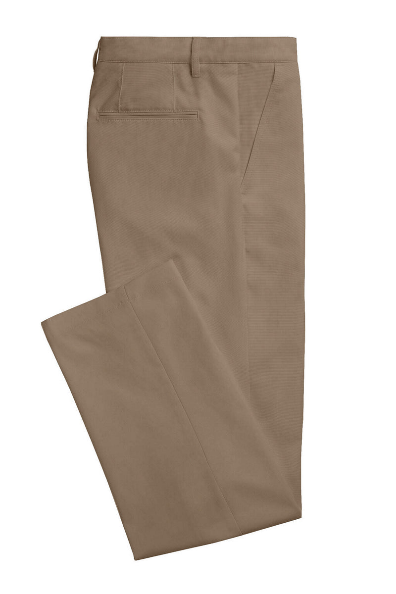 Image of a Brown Poplin Solids Cotton Stretch Chinos Fabric