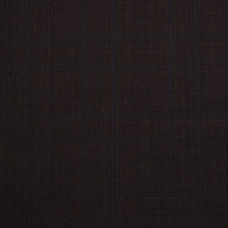 Image of a Brown Worsted Checks Merino Wool Blazers Fabric