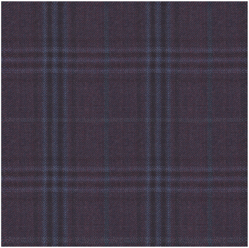 Image of a Burgundy & Black Worsted Checks Merino Wool Suiting Fabric