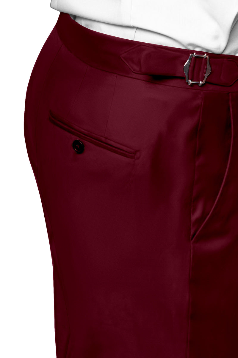 Image of a Burgundy Poplin Solids Cotton Stretch Chinos Fabric