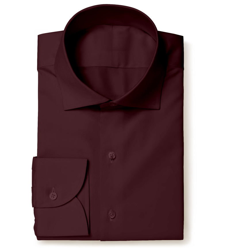 Image of a Burgundy Poplin Solids Cotton Stretch Shirting Fabric