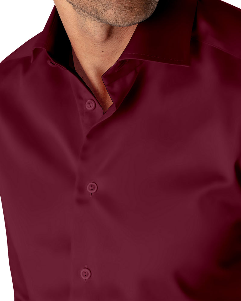 Image of a Burgundy Poplin Solids Cotton Stretch Shirting Fabric