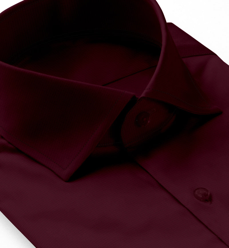 Image of a Burgundy Satin Solids Cotton Stretch Shirting Fabric