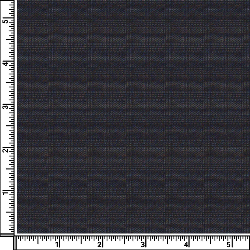 Image of a Charcoal & Black Worsted Checks Merino Wool Suiting Fabric