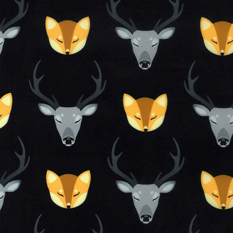 Image of a Charcoal & Orange Satin Prints Poly Viscose Lining Fabric