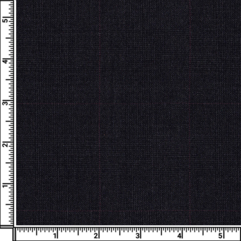 Image of a Charcoal & Purple Worsted Checks Merino Wool Suiting Fabric