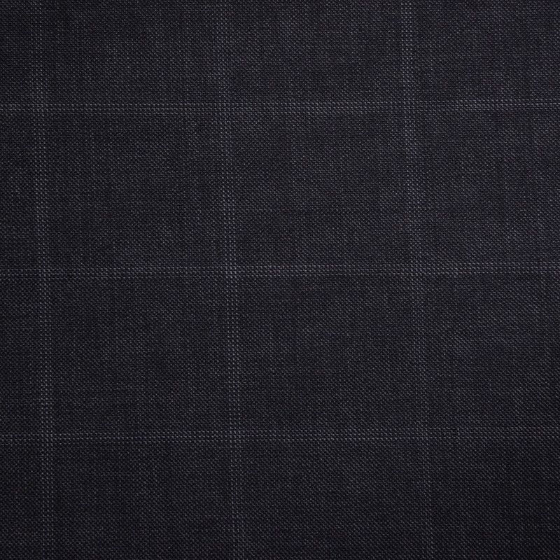 Image of a Charcoal & White Worsted Checks Merino Wool Suiting Fabric