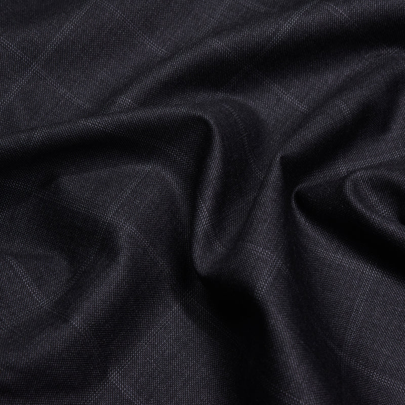 Image of a Charcoal & White Worsted Checks Merino Wool Suiting Fabric
