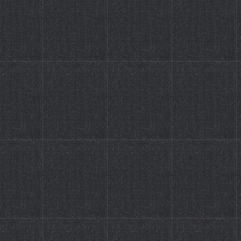 Image of a Charcoal & White Worsted Checks Merino Wool Suiting Fabric