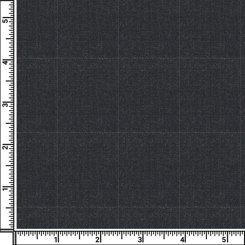 Image of a Charcoal & White Worsted Checks Merino Wool Suiting Fabric