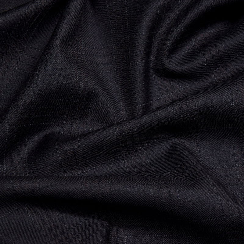 Image of a Charcoal Worsted Checks Merino Wool Pants Fabric