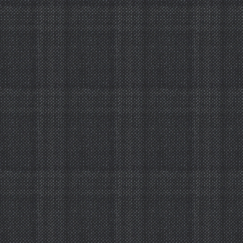 Image of a Charcoal Worsted Checks Merino Wool Pants Fabric