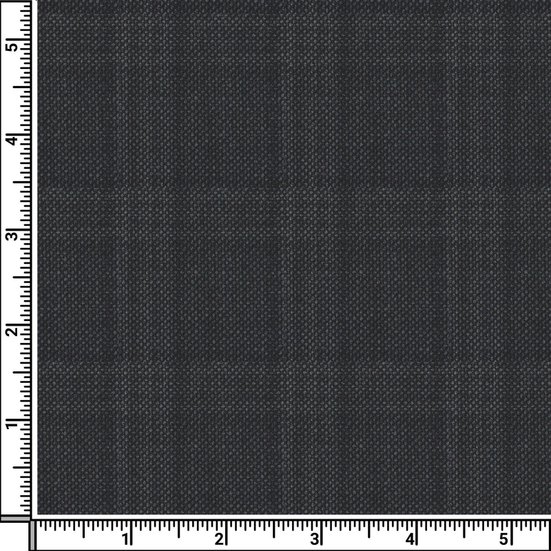 Image of a Charcoal Worsted Checks Merino Wool Pants Fabric