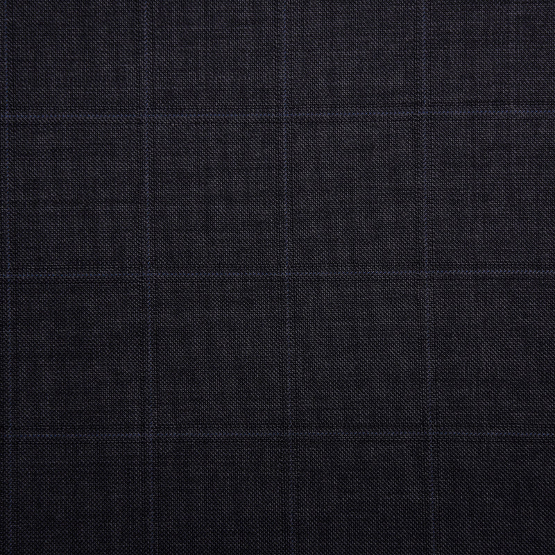 Image of a Charcoal Worsted Checks Merino Wool Suiting Fabric