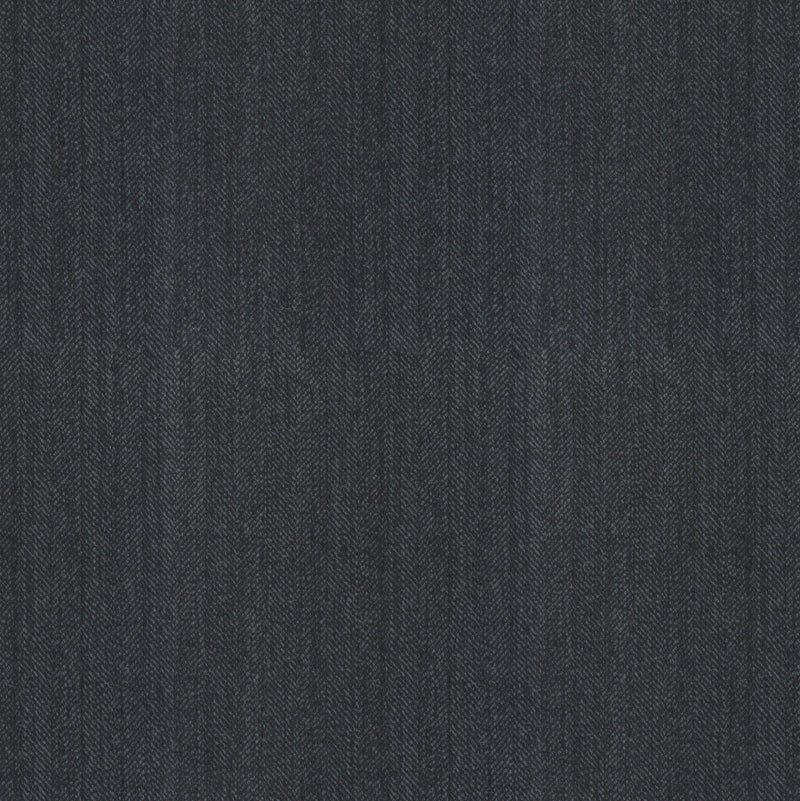 Image of a Charcoal Worsted Herringbone Merino Wool Suiting Fabric