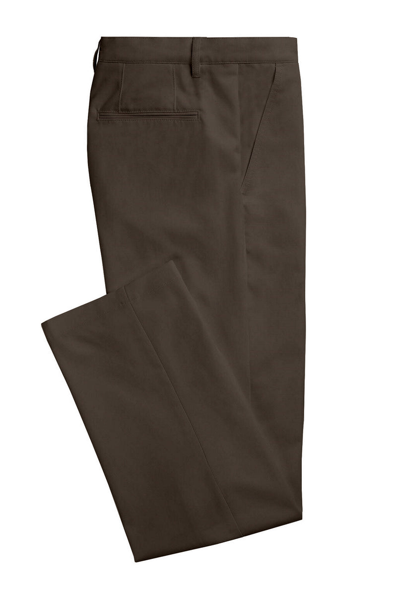 Image of a Chocolate Poplin Solids Cotton Stretch Chinos Fabric