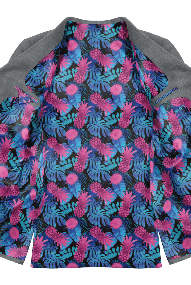 Image of a Cyan & Pink Satin Prints Poly Viscose Lining Fabric