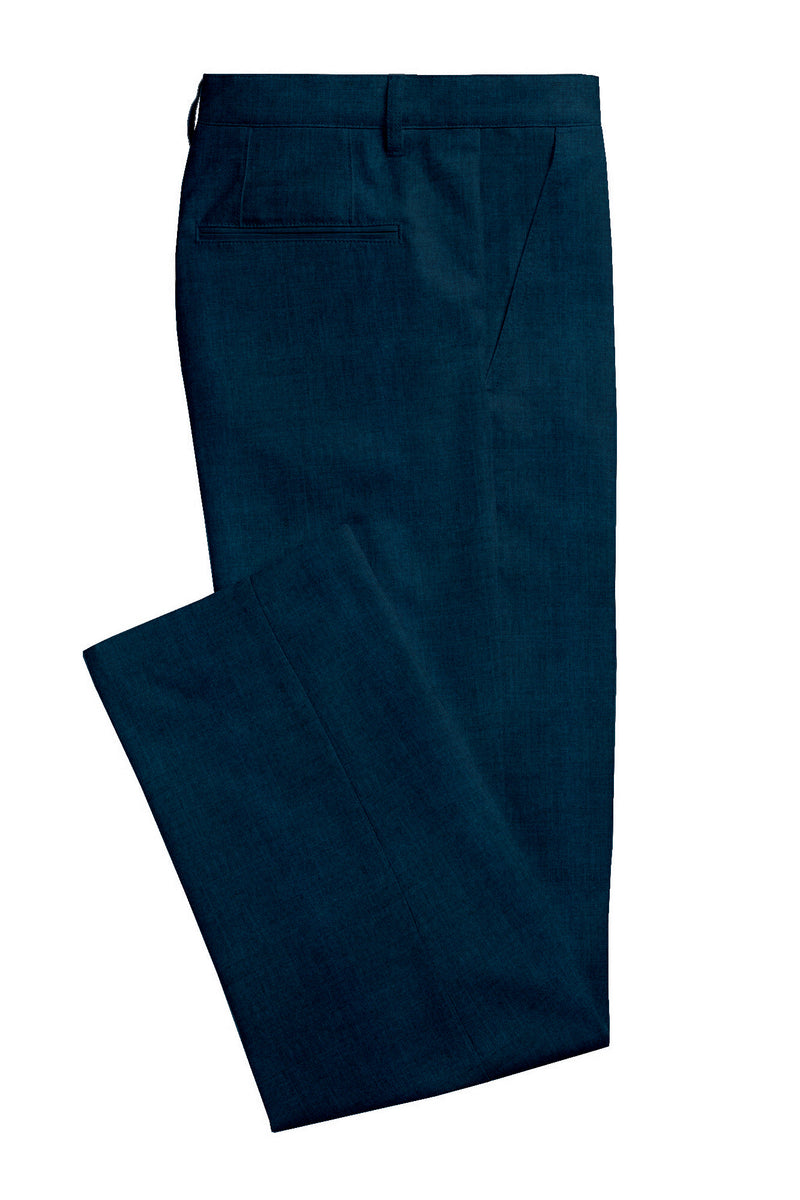 Image of a Green & Blue Worsted Twill Merino Wool Pants Fabric