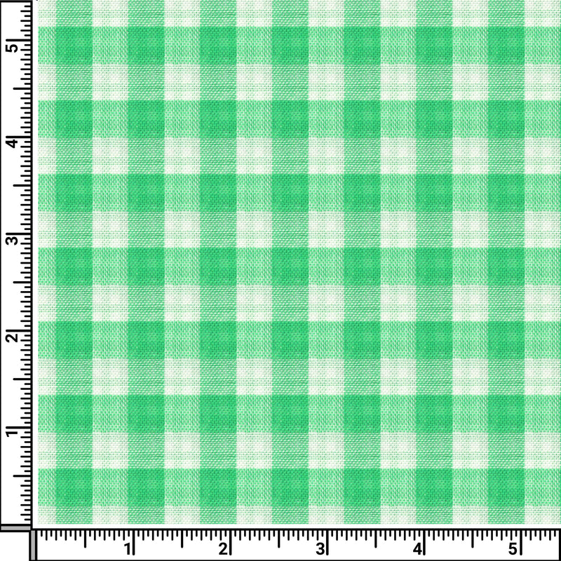 Image of a Green & White Oxford Checks Cotton Linen Blend Shirting Fabric