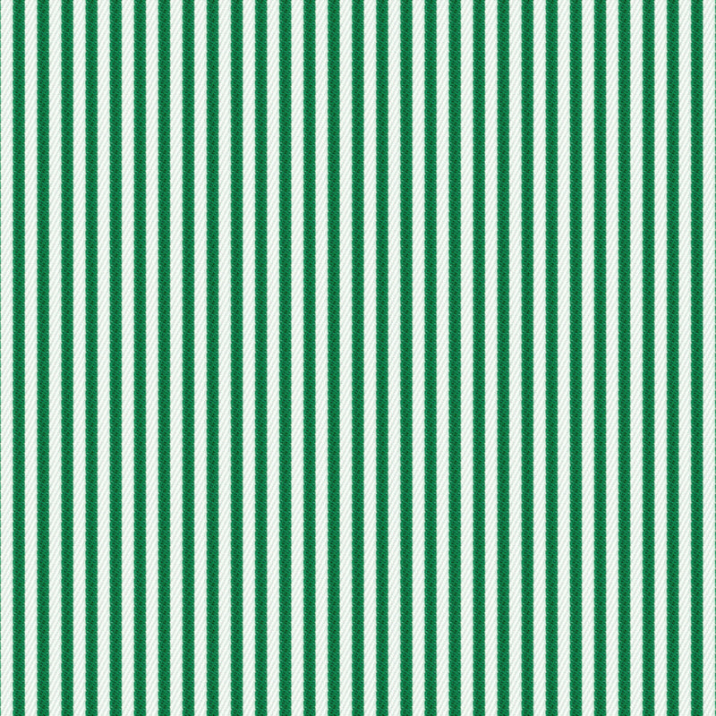 Image of a Green & White Twill Stripes Giza Cotton Shirting Fabric