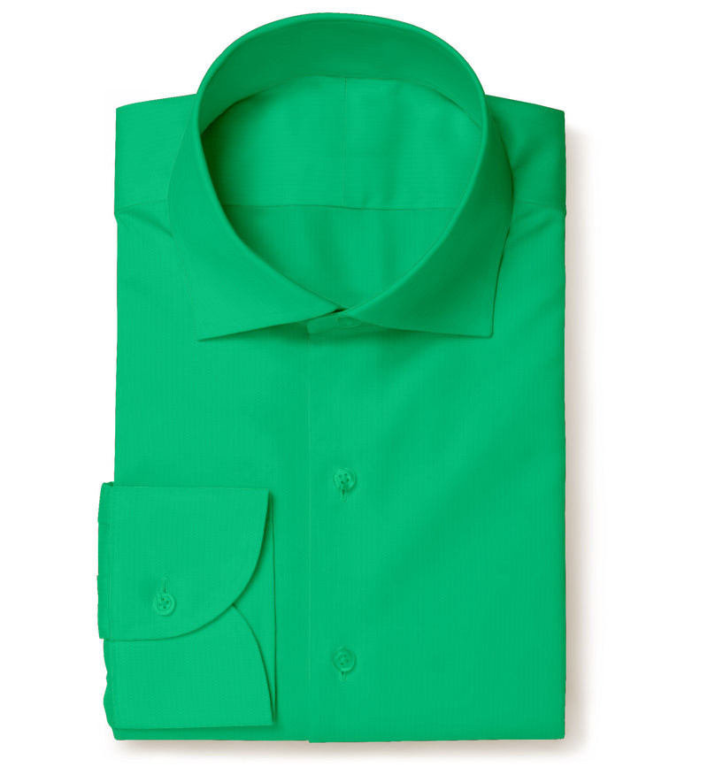 Image of a Green Satin Solids Cotton Stretch Shirting Fabric