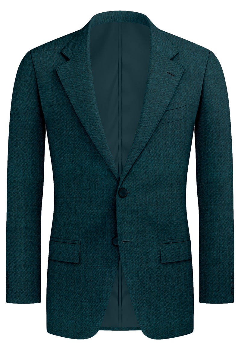 Image of a Green Worsted Twill Merino Wool Blazers Fabric