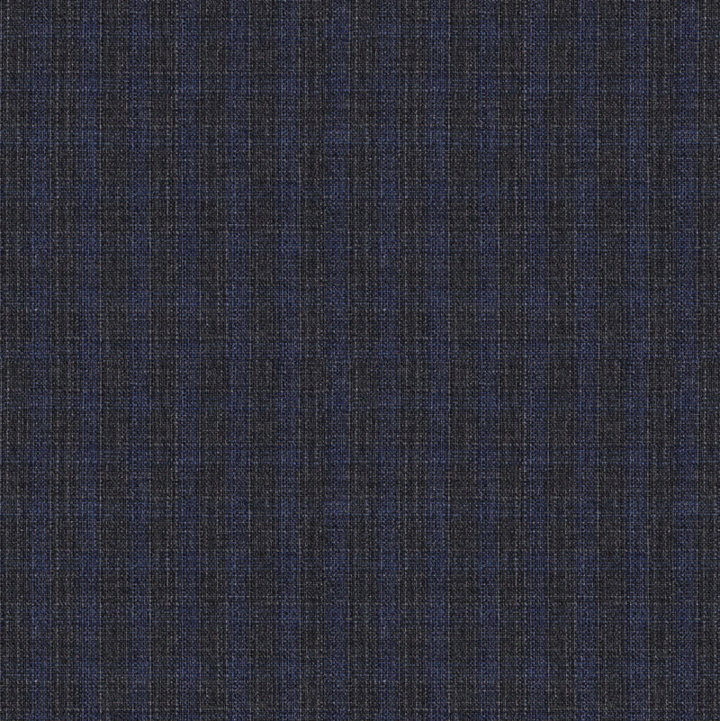 Image of a Grey & Blue Worsted Checks Merino Wool Pants Fabric
