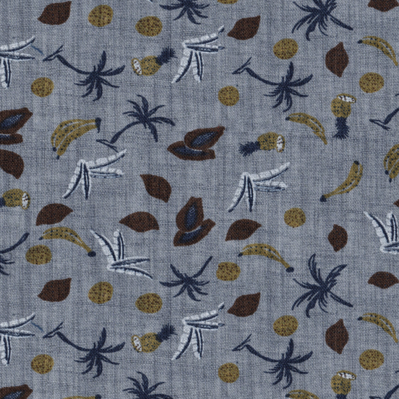 Image of a Grey & Brown Oxford Prints Linen Shirting Fabric