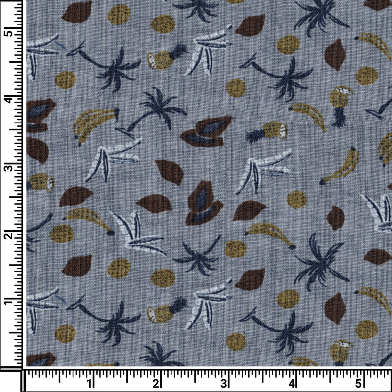 Image of a Grey & Brown Oxford Prints Linen Shirting Fabric