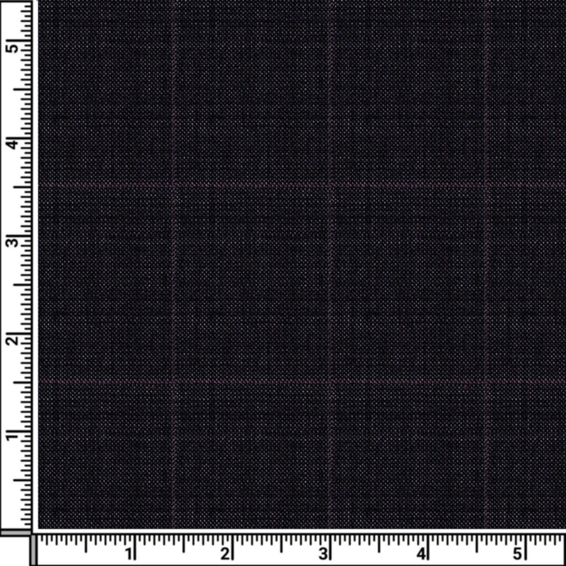 Image of a Grey & Pink Worsted Checks Merino Wool Suiting Fabric