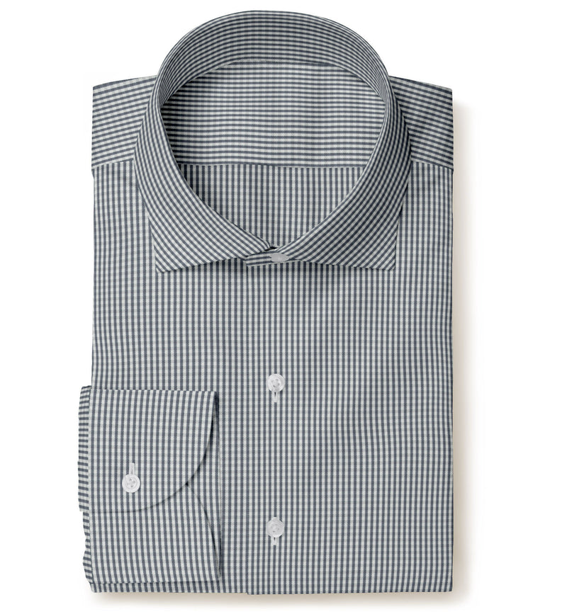 Image of a Grey & White Twill Checks Giza Cotton Shirting Fabric