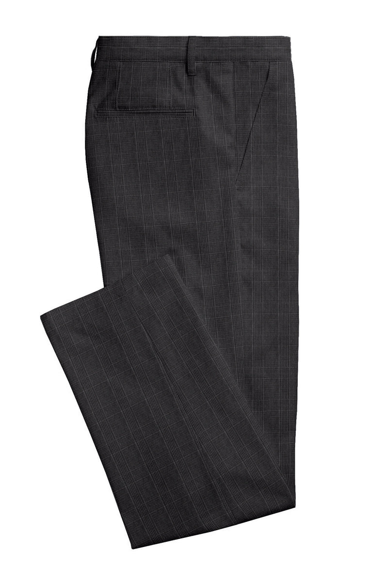 Image of a Grey & White Worsted Checks Merino Wool Pants Fabric