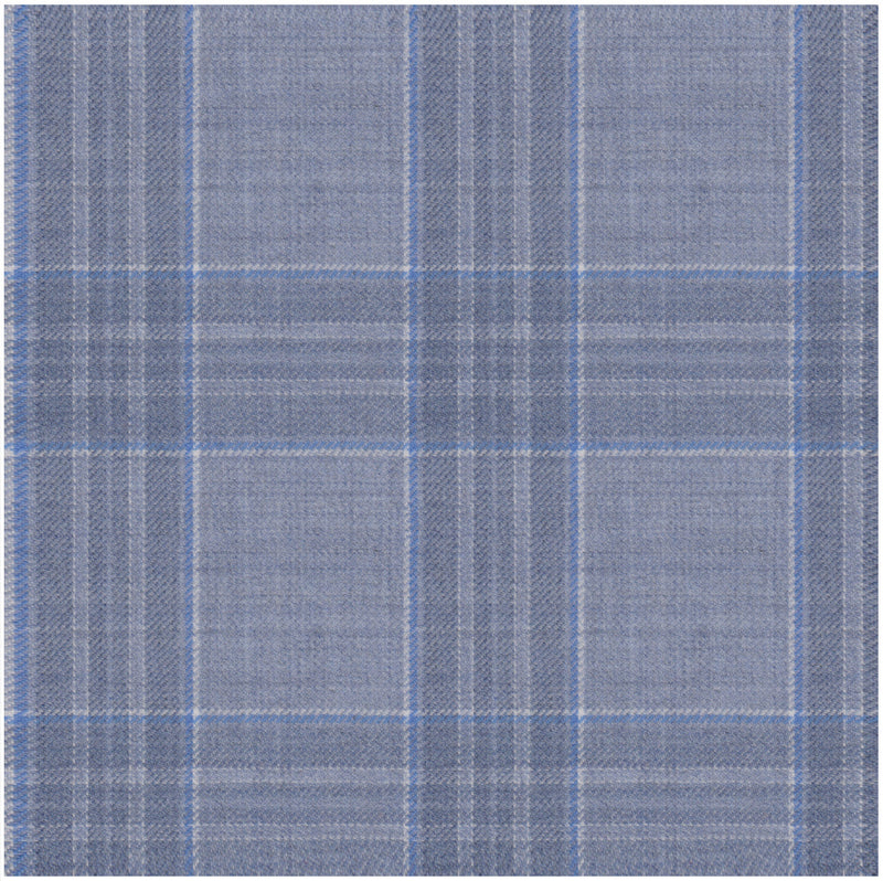 Image of a Grey & White Worsted Checks Merino Wool Pants Fabric