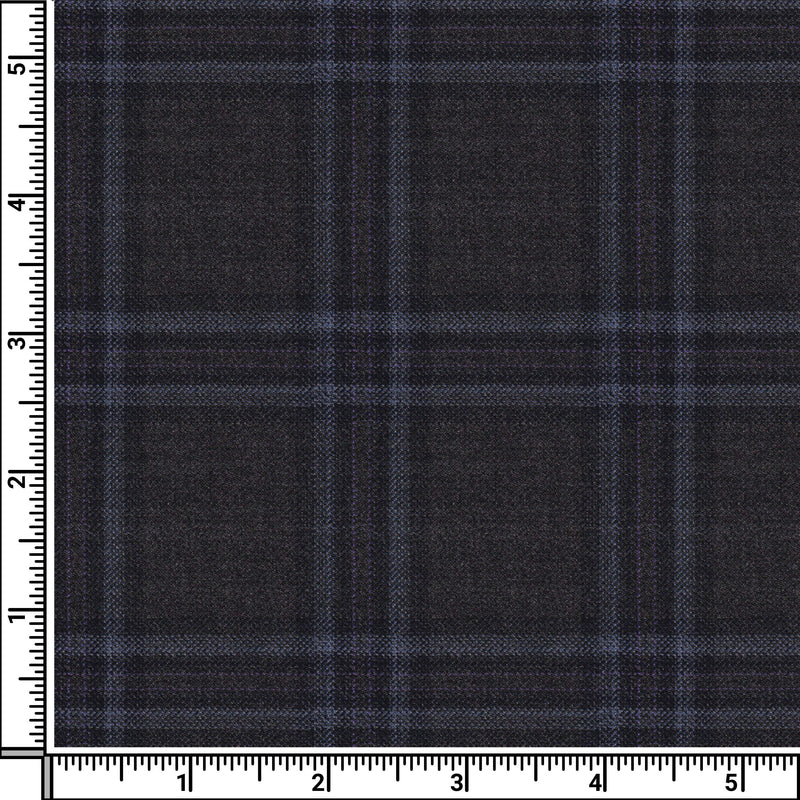 Image of a Grey & White Worsted Checks Merino Wool Pants Fabric