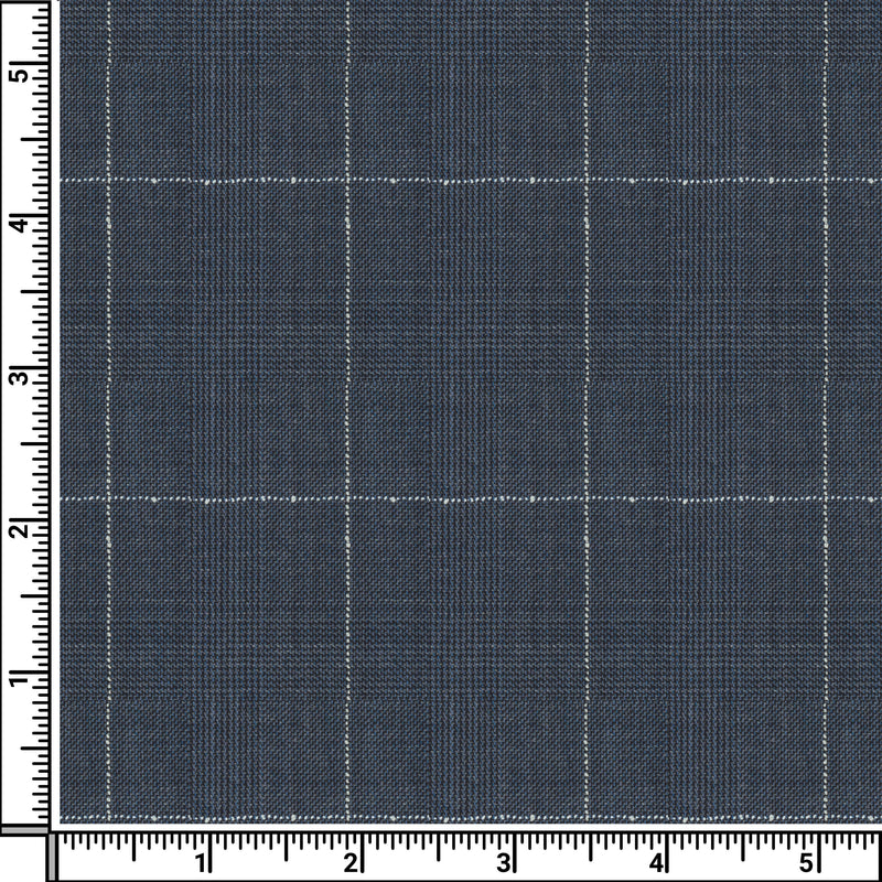 Image of a Grey & White Worsted Checks Merino Wool Pants Fabric