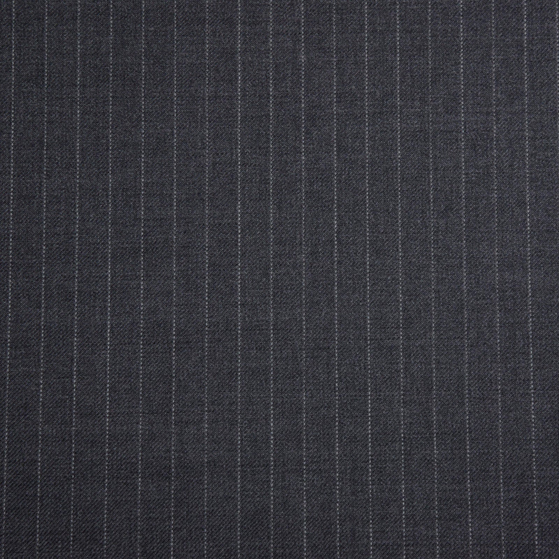 Image of a Grey & White Worsted Stripes Merino Wool Blazers Fabric