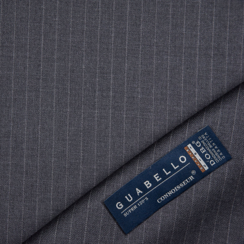 Image of a Grey & White Worsted Stripes Merino Wool Blazers Fabric