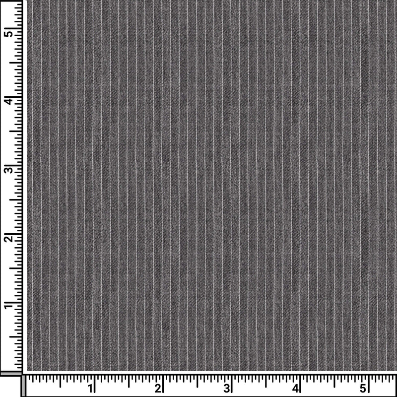 Image of a Grey & White Worsted Stripes Merino Wool Suiting Fabric