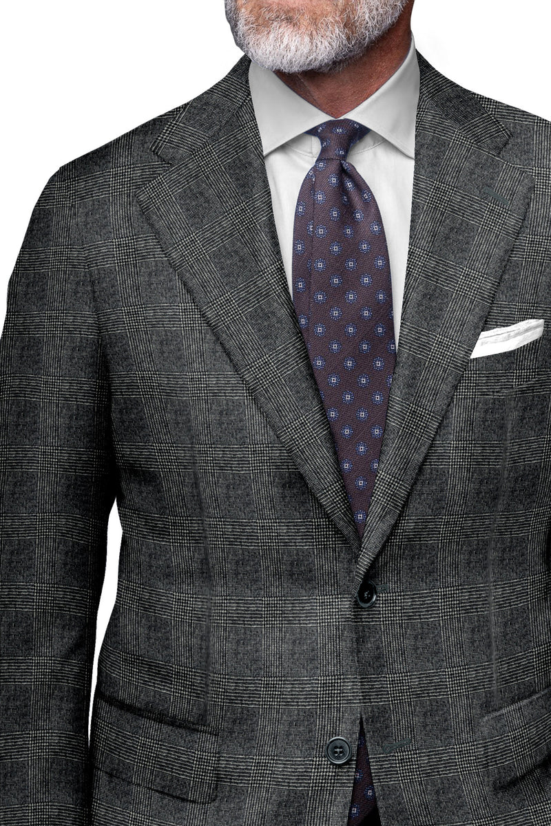 Image of a Grey Flannel Checks Merino Wool Blazers Fabric