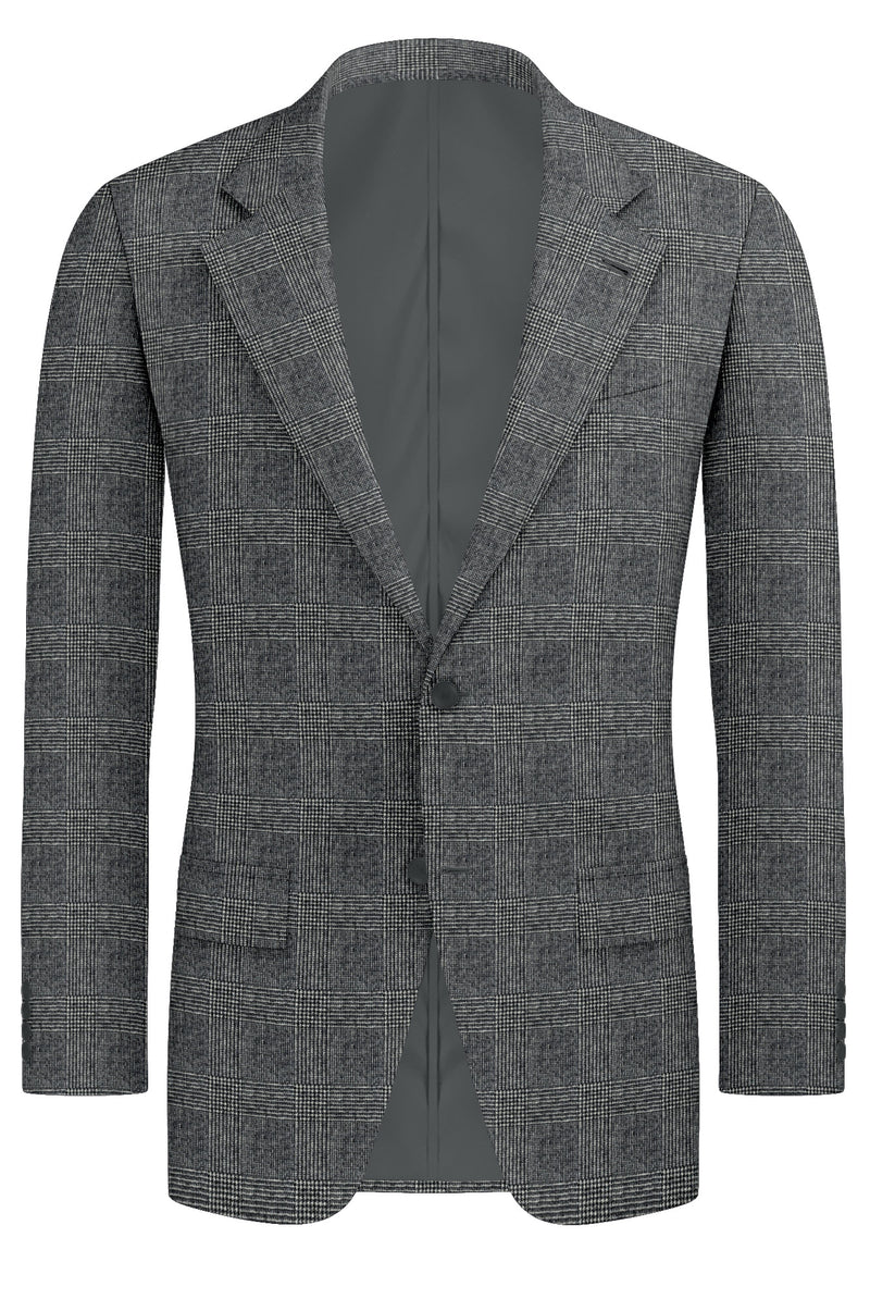 Image of a Grey Flannel Checks Merino Wool Blazers Fabric