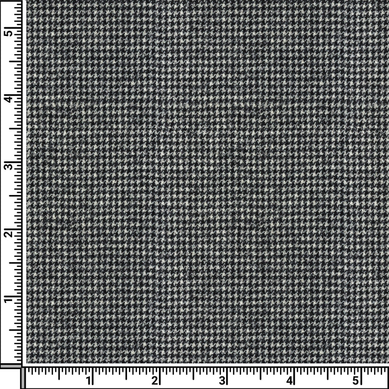 Image of a Grey Flannel Houndstooth Merino Wool Pants Fabric