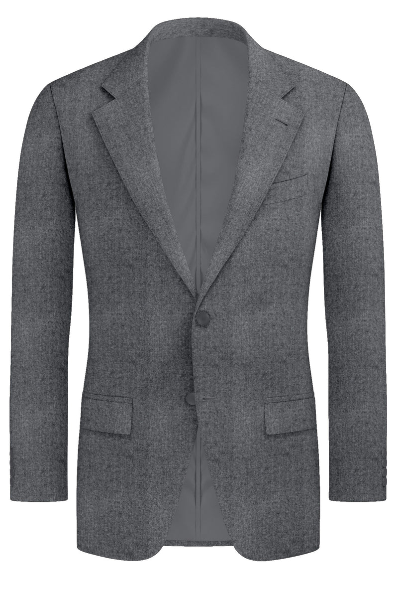 Image of a Grey Flannel Twill Merino Wool Blazers Fabric