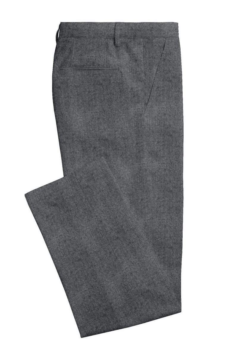 Image of a Grey Flannel Twill Merino Wool Pants Fabric