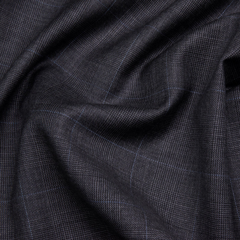 Image of a Grey Worsted Checks Merino Wool Blazers Fabric