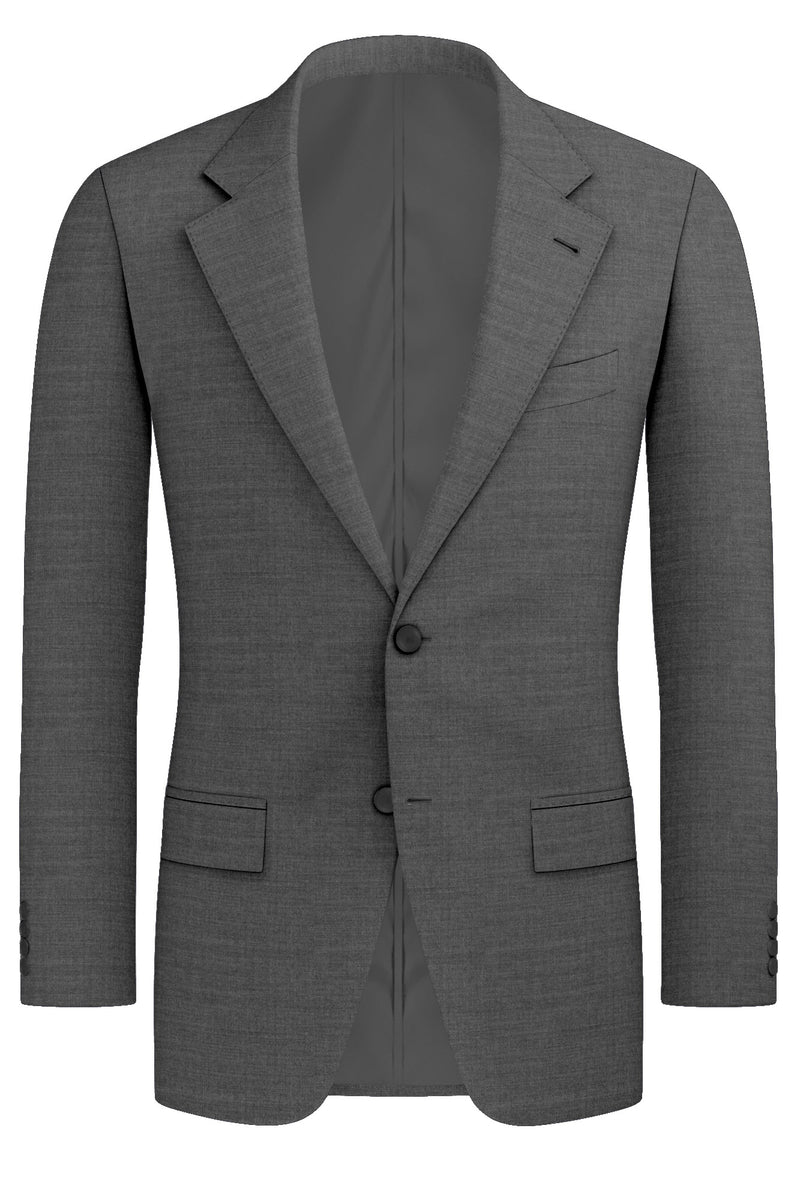 Image of a Grey Worsted Solids Merino Wool Blazers Fabric