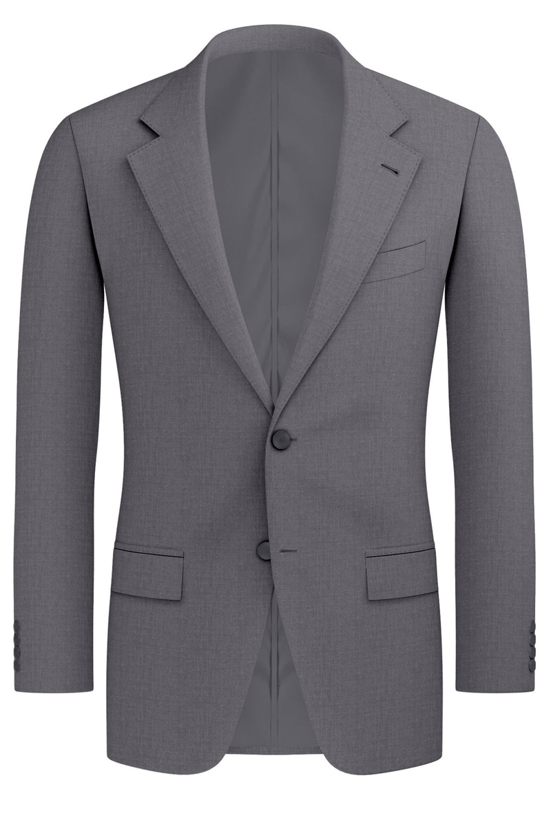 Image of a Grey Worsted Twill Merino Wool Blazers Fabric