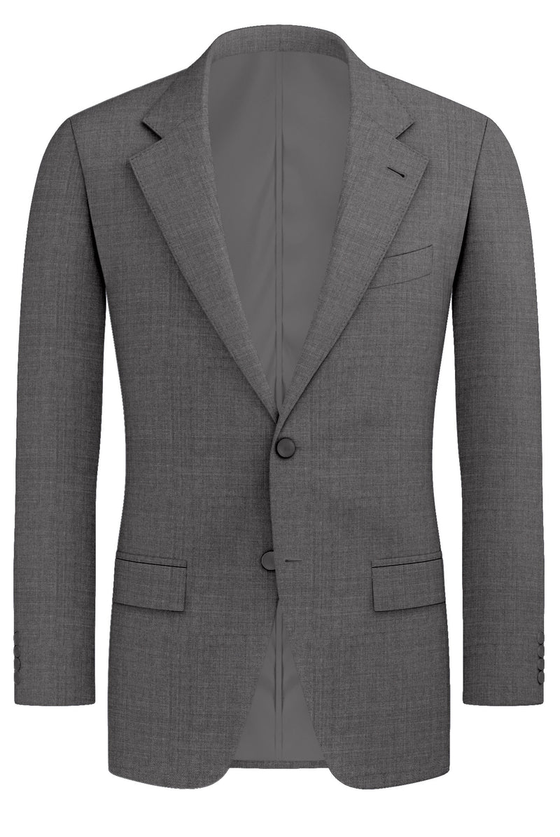 Image of a Grey Worsted Twill Merino Wool Blazers Fabric