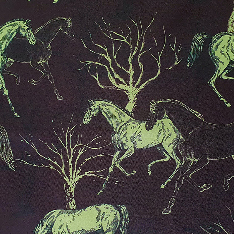 Image of a Khaki & Black Satin Prints Poly Viscose Lining Fabric